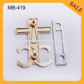MB419 China alibaba cross shape metal purse handbag accessories decoration logo